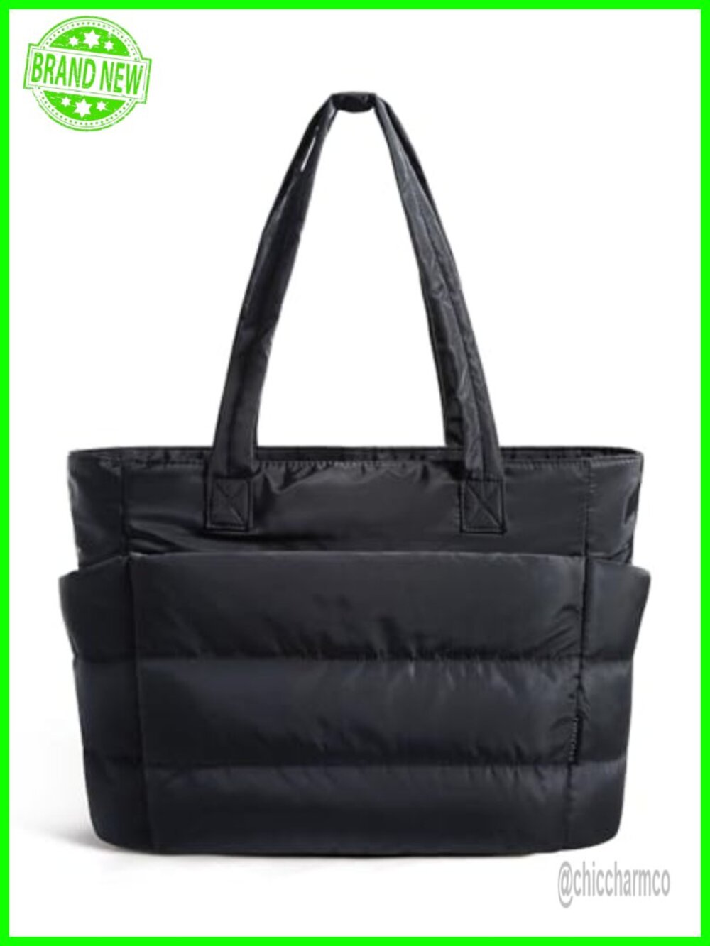 Puffy Tote Bag Lightweight Travel Work Handbag